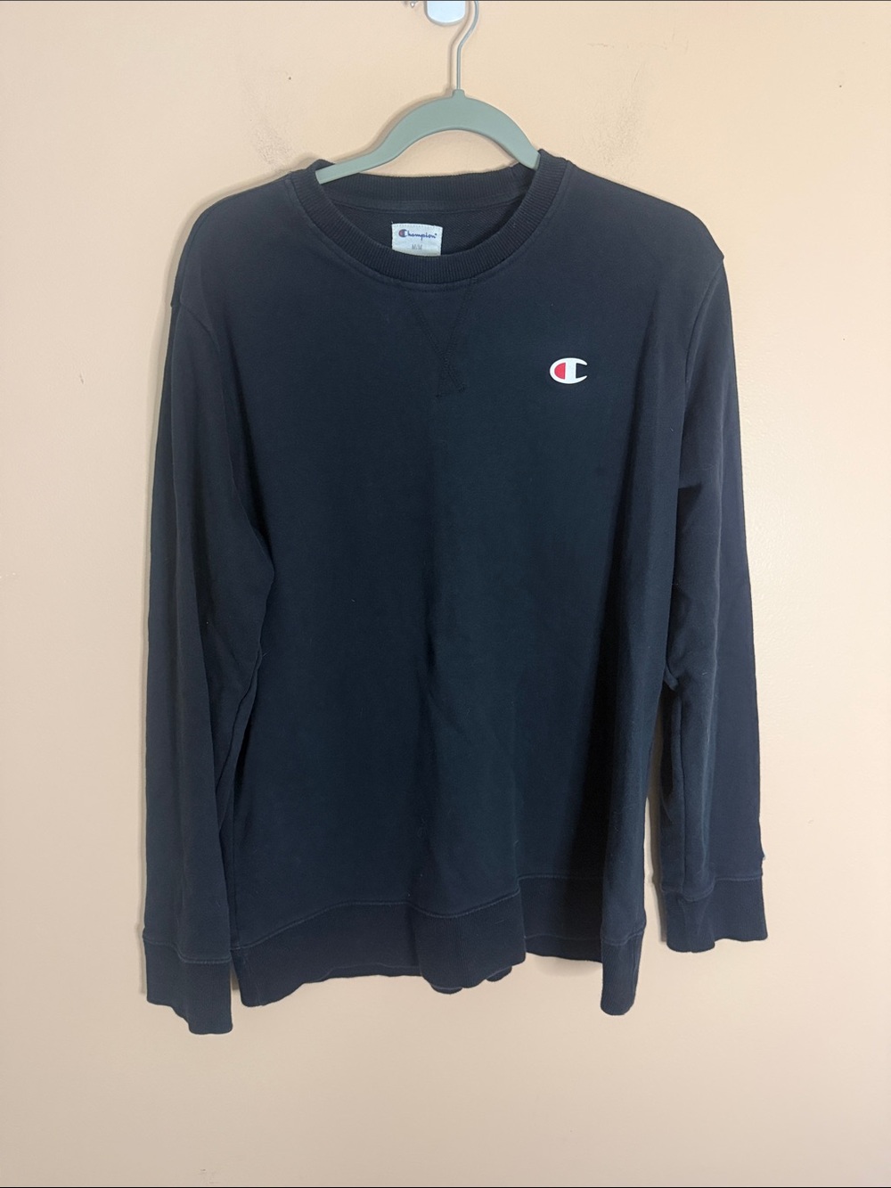 Champion Navy Blue Crewneck with Small Logo